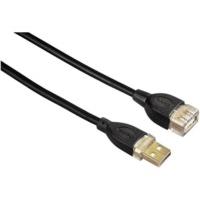 Hama USB 2.0 Extension Cable, gold-plated, double shielded, black, 1.8m (00078448)