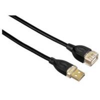 hama usb 20 extension cable gold plated double shielded black 3m 00078 ...