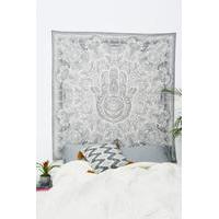 Hamsa Hand Tapestry, BLACK & WHITE