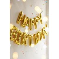 happy birthday metallic party balloon kit gold