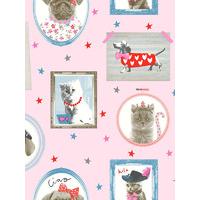 Hall of Fame Dogs and Cats Wallpaper - Pink - Arthouse 668401