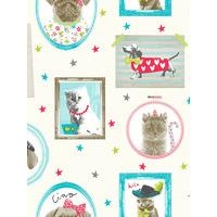 Hall of Fame Dogs and Cats Wallpaper - Cream - Arthouse 668400