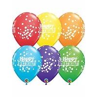 happy birthday confetti dots 11 latex balloons 6pk