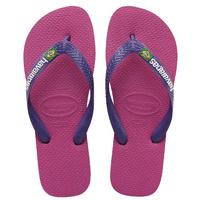 Havaianas Brazil Logo Womens Flip-Flops - Raspberry Rose/New Purple