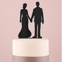 Hands Silhouette Acrylic Cake Topper - Black