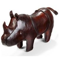Handmade Leather Rhino - Miniature