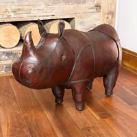 Handmade Leather Rhino - Medium