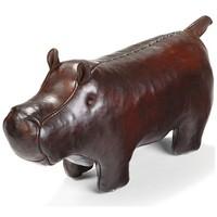 handmade leather hippo miniature