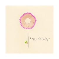 Happy Birthday Pink Flower Pencil Shaving Card