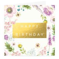 Happy Birthday Flowers Card