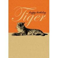 Happy Birthday Tiger - Vintage Personalised Card