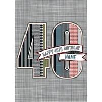 happy 40th birthday personalised birthday card