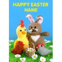 happy easter animals knit and purl card