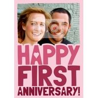 happy first photo anniversary card