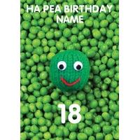 ha pea 18th eighteenth birthday card