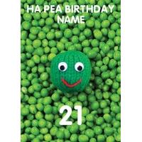 ha pea 21st twenty first birthday card