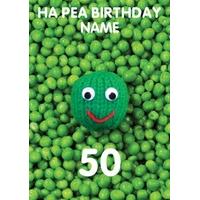 ha pea 50th fiftieth birthday card