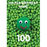 ha pea 100th one hundredth birthday card
