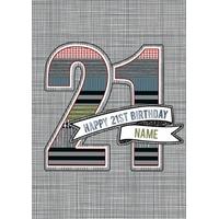 happy 21st birthday personalised birthday card