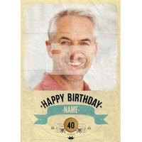 Happy 40th Birthday Photo Upload Card
