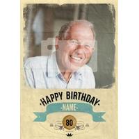 Happy 80th Birthday Photo Upload Card