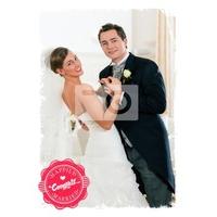 happily married photo wedding card