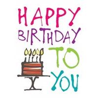 happy birthday to you cake birthday card ll1111