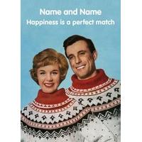 Happiness is a Perfect Match|Funny Anniversary Card|CT1101