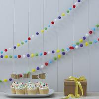 Happy Birthday Kraft Pom Pom Garland