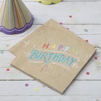 Happy Birthday Kraft Paper Napkins