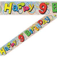 Happy 9th Birthday Foil Banner