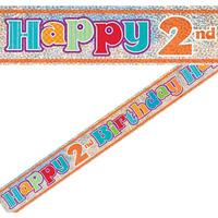 Happy 2nd Birthday Foil Banner