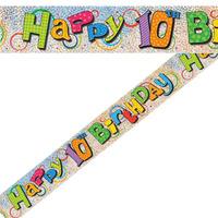 Happy 10th Birthday Foil Banner