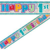 Happy 1st Birthday Foil Banner