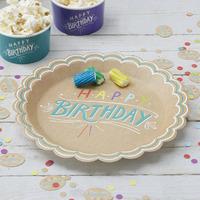 Happy Birthday Kraft Paper Party Plates