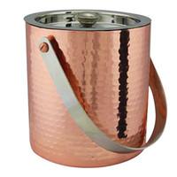 Hammered Effect Copper Plated Double Wall Ice Bucket