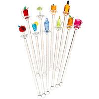 Happy Hour Acrylic Swizzle Sticks (Pack of 10)