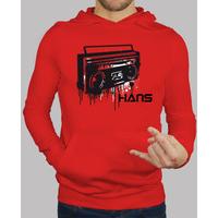 hans stereo red black