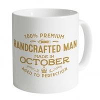 handcrafted man made in october mug