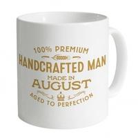 handcrafted man made in august mug
