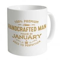 handcrafted man made in january mug