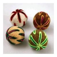 Habico Stitched Balls Handmade Felt Embellishments 30mm Natural