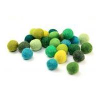 habico felt ball embellishments 15mm greens