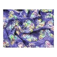 Hand Printed Butterfly Batik Cotton Dress Fabric Purple