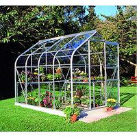 Halls Supreme Silver Clip-in Glass Aluminium Frame Curved Greenhouse - 6 x 8 ft