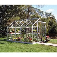 Halls Silver Aluminium Frame Apex Greenhouse - 6 x 10 ft