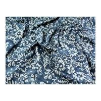 Hand Printed Floral Batik Cotton Dress Fabric Teal