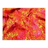 hand printed abstract batik cotton dress fabric red