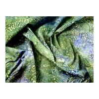 hand printed abstract batik cotton dress fabric green