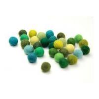 Habico Felt Ball Embellishments 10mm Greens